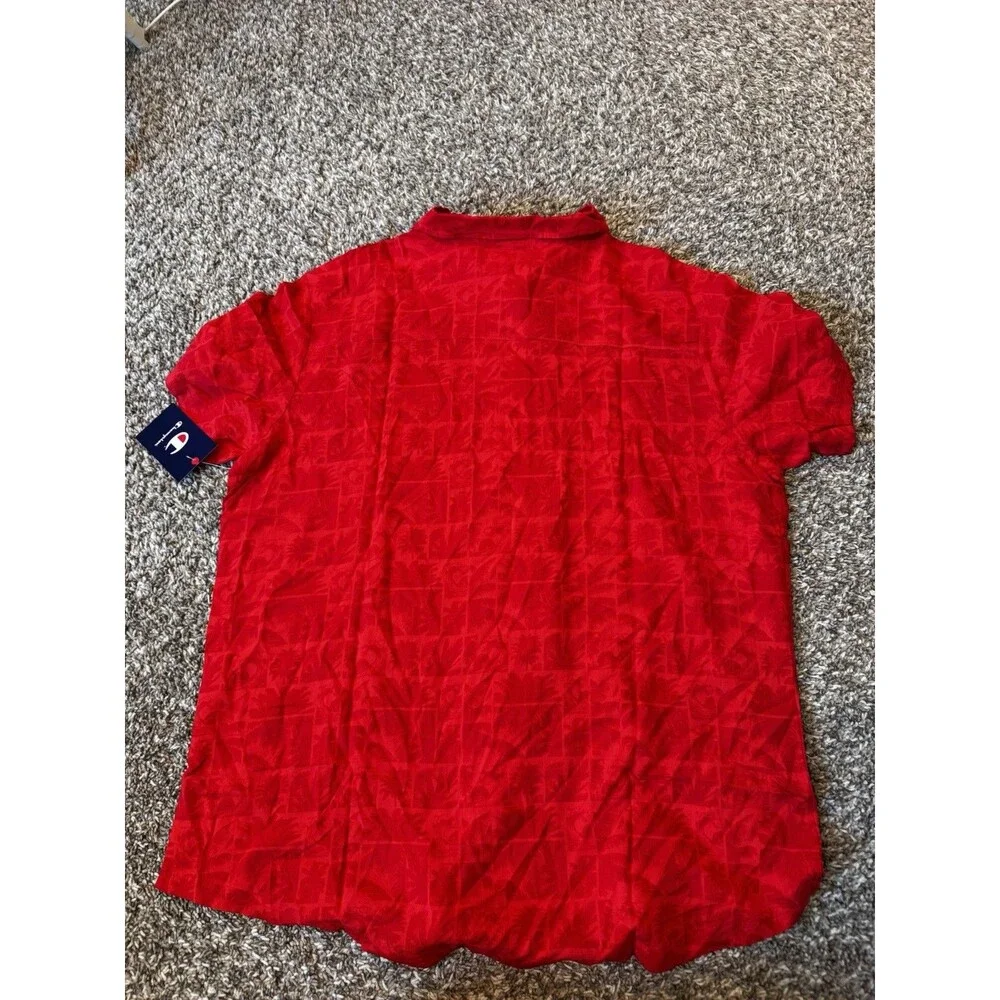 Champion Georgia Bulldogs Shirt Men’s L Red Button Up UGA Logo NWT